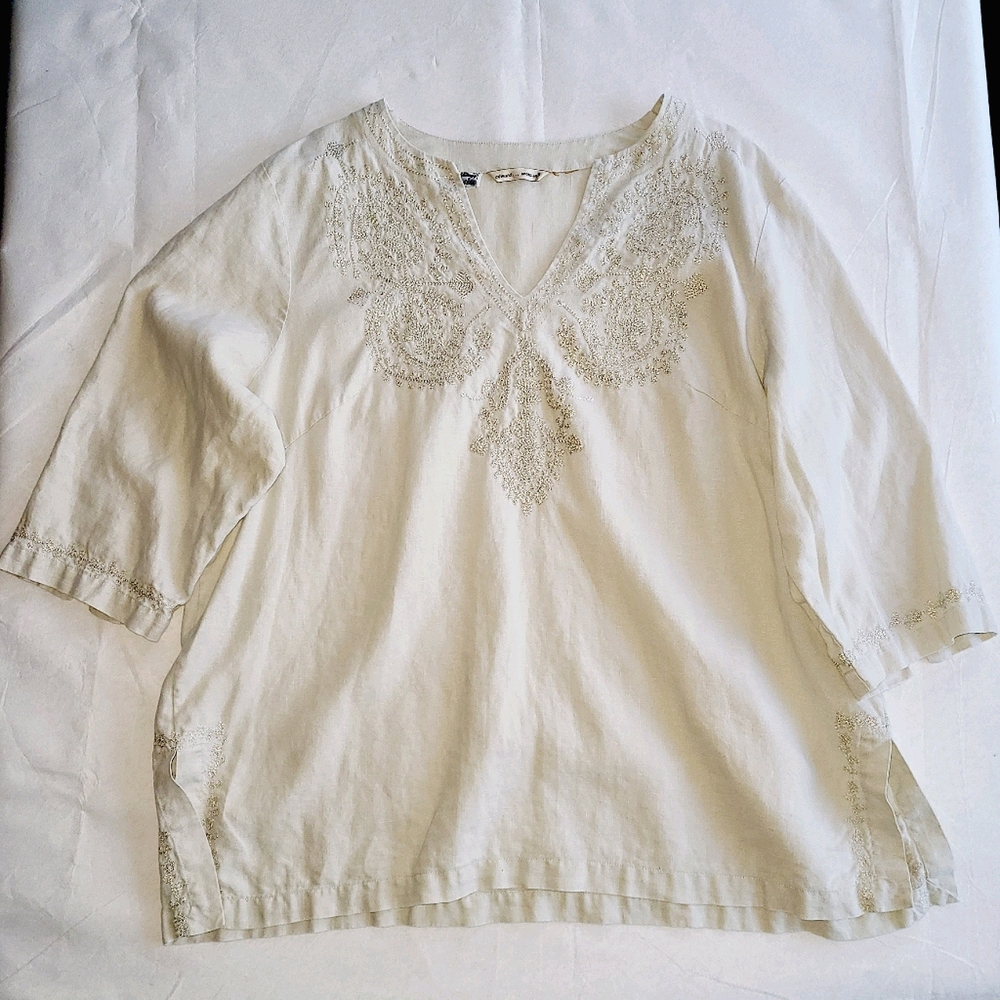 Edward Women's Embroidered Tunic | Cream